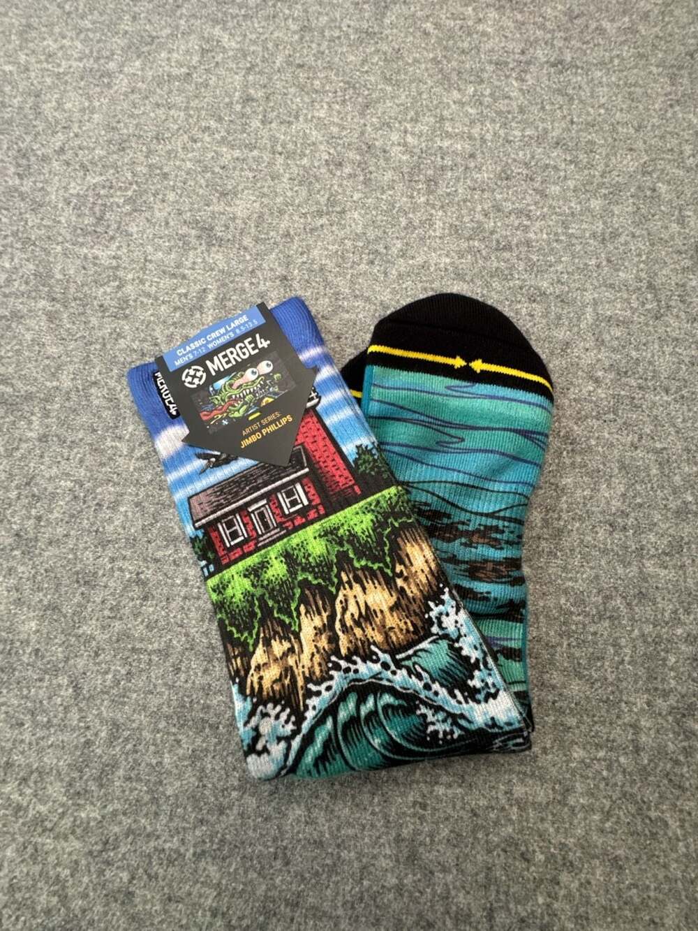 Merge4 Jimbo Phillips Artist Series Classic Crew Socks Large Men's 7-12